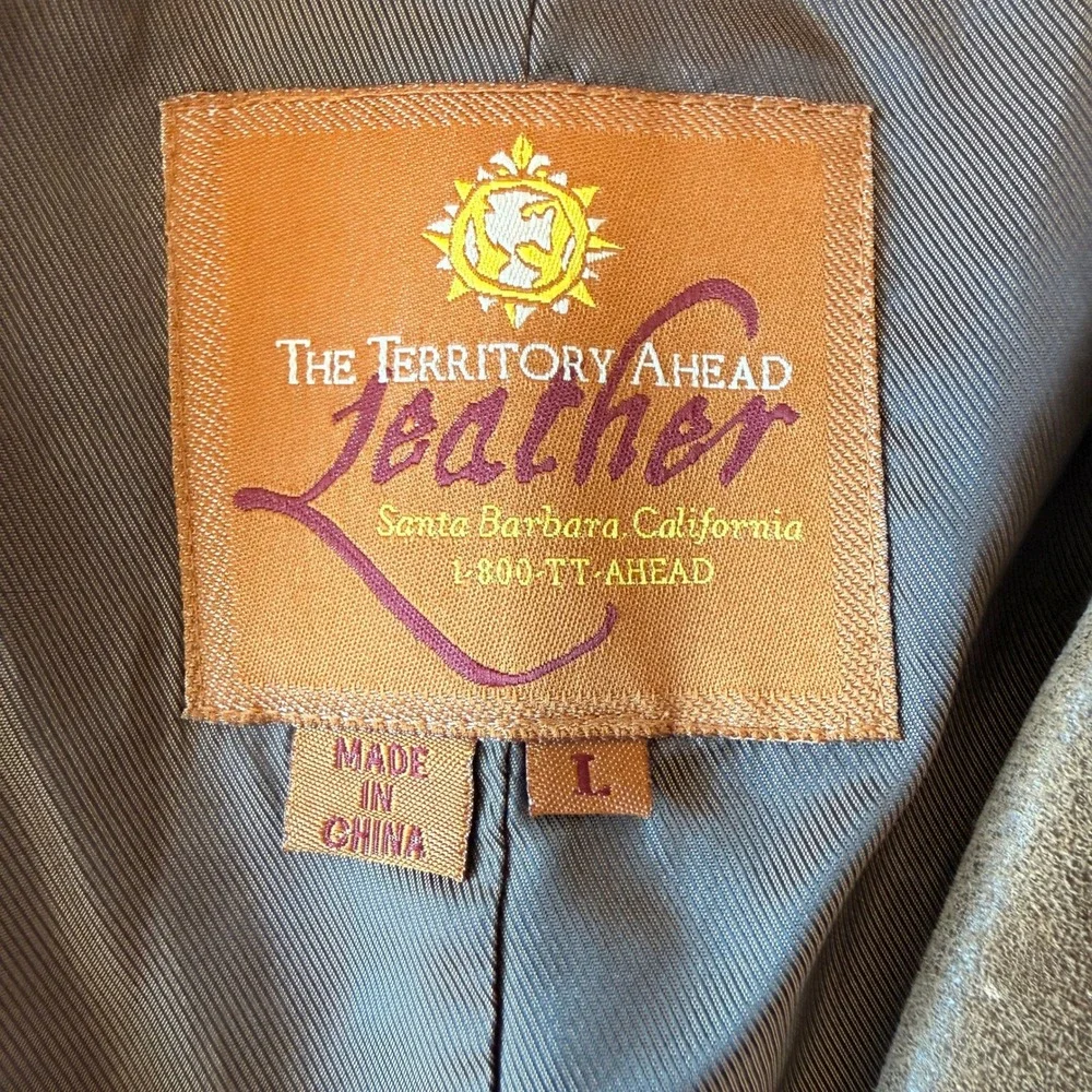 The Territory Ahead Men's Vintage Brown Leather Sports Jacket Size L